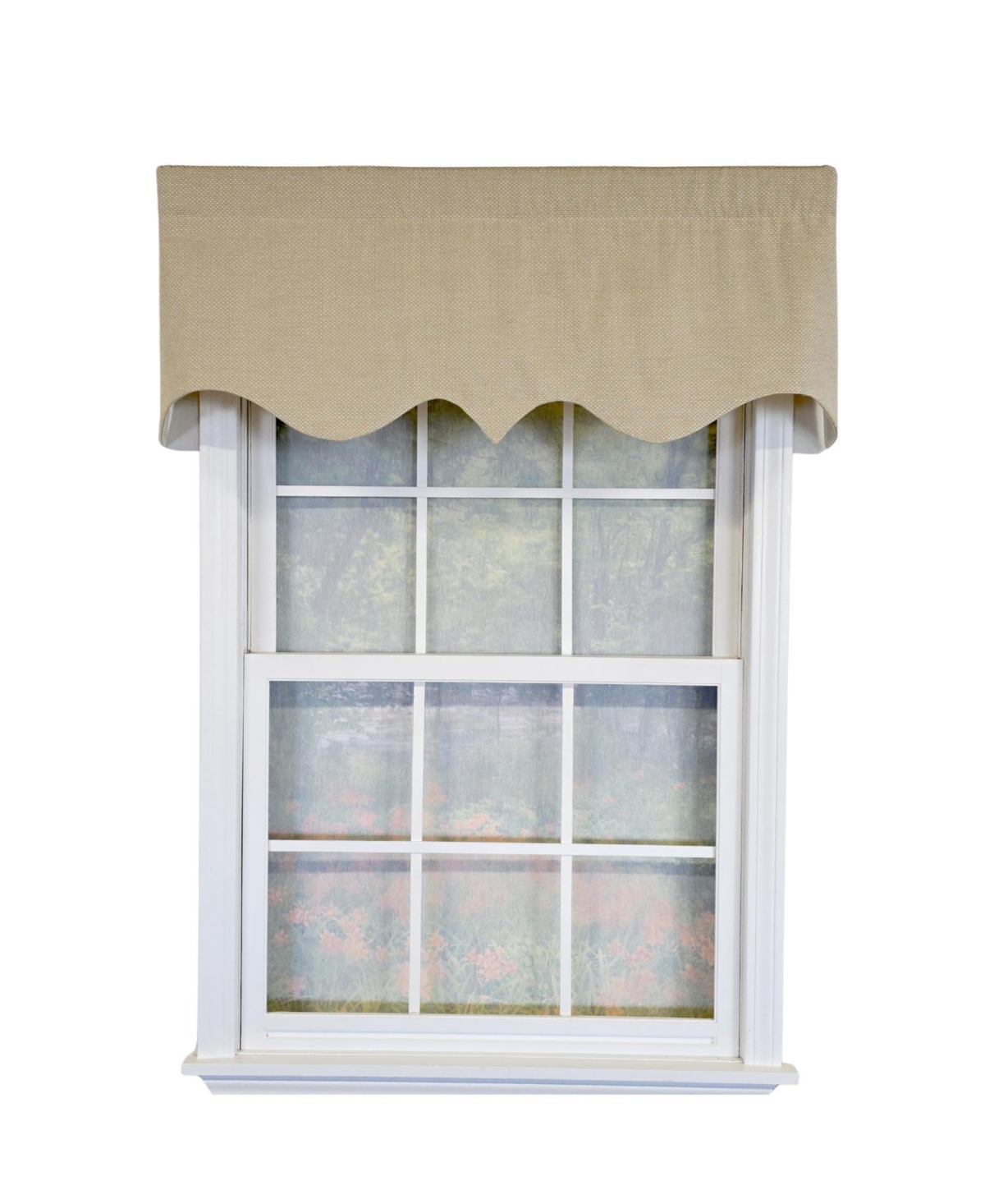 Rlf Home 100% Cotton Basket Weave Regal Poly/Cotton Ivory lining Rod Pocket Valance 50" x 15" Khaki