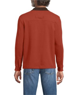 Men's Long Sleeve Corduroy Collar Bedford Rib Quarter Zip