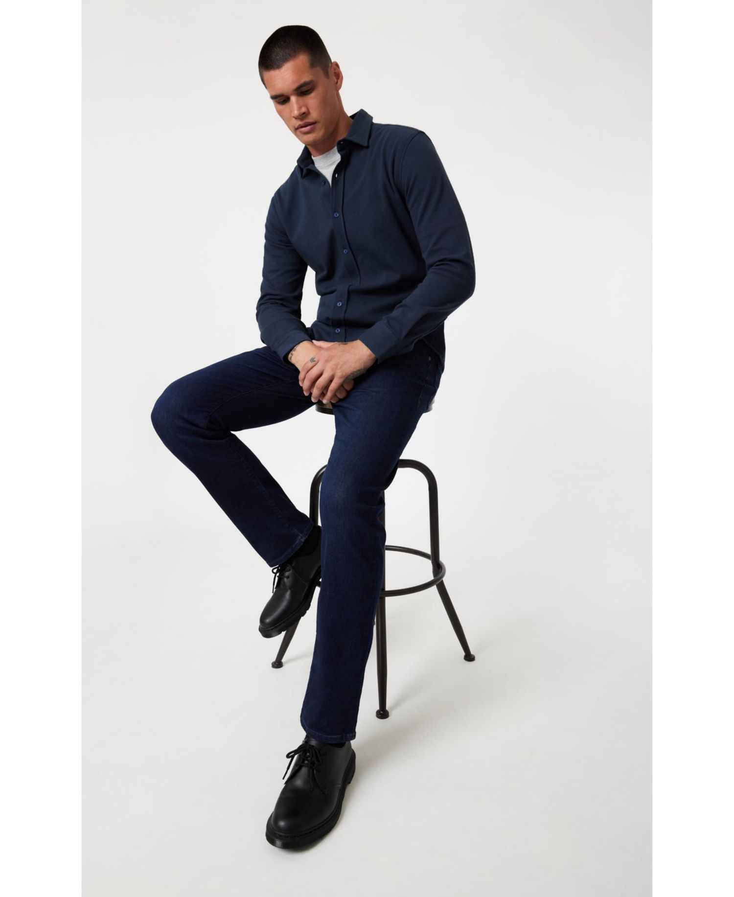Mavi Men's Zach Straight Leg In Ink Brushed Supermove