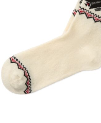 Women's Snowflake Border Knit Crew Socks