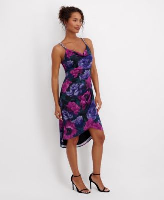 Women's Printed Cowl Neck Dress