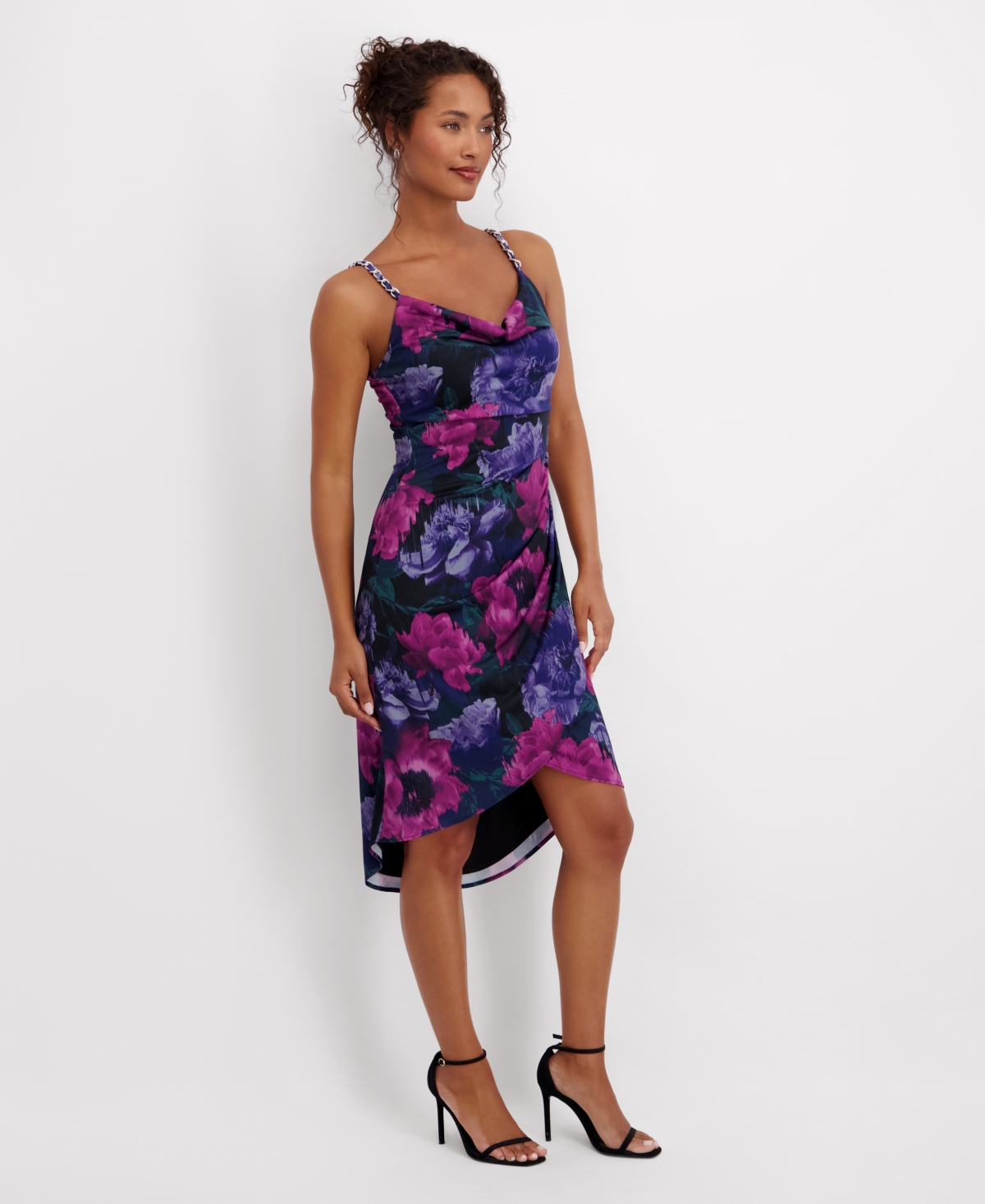 Siena Women's Printed Cowl Neck Dress