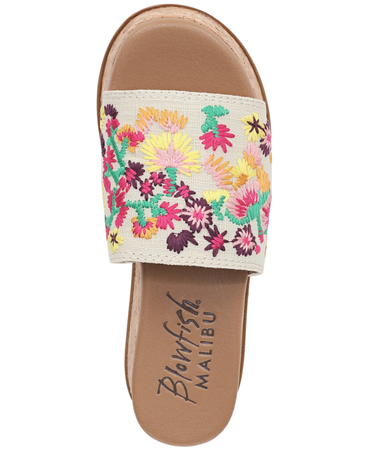 Blowfish Malibu Marshlo Embroidered Platform Slide Sandal In Multi