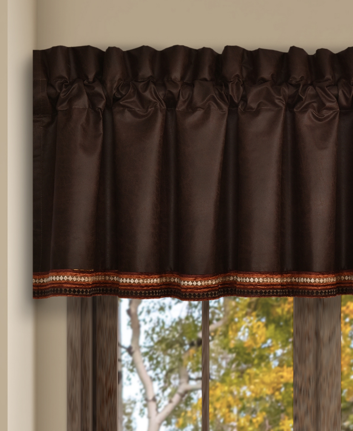 J Queen New York Sundance Window Straight Valance, 18" X 88" In Brown