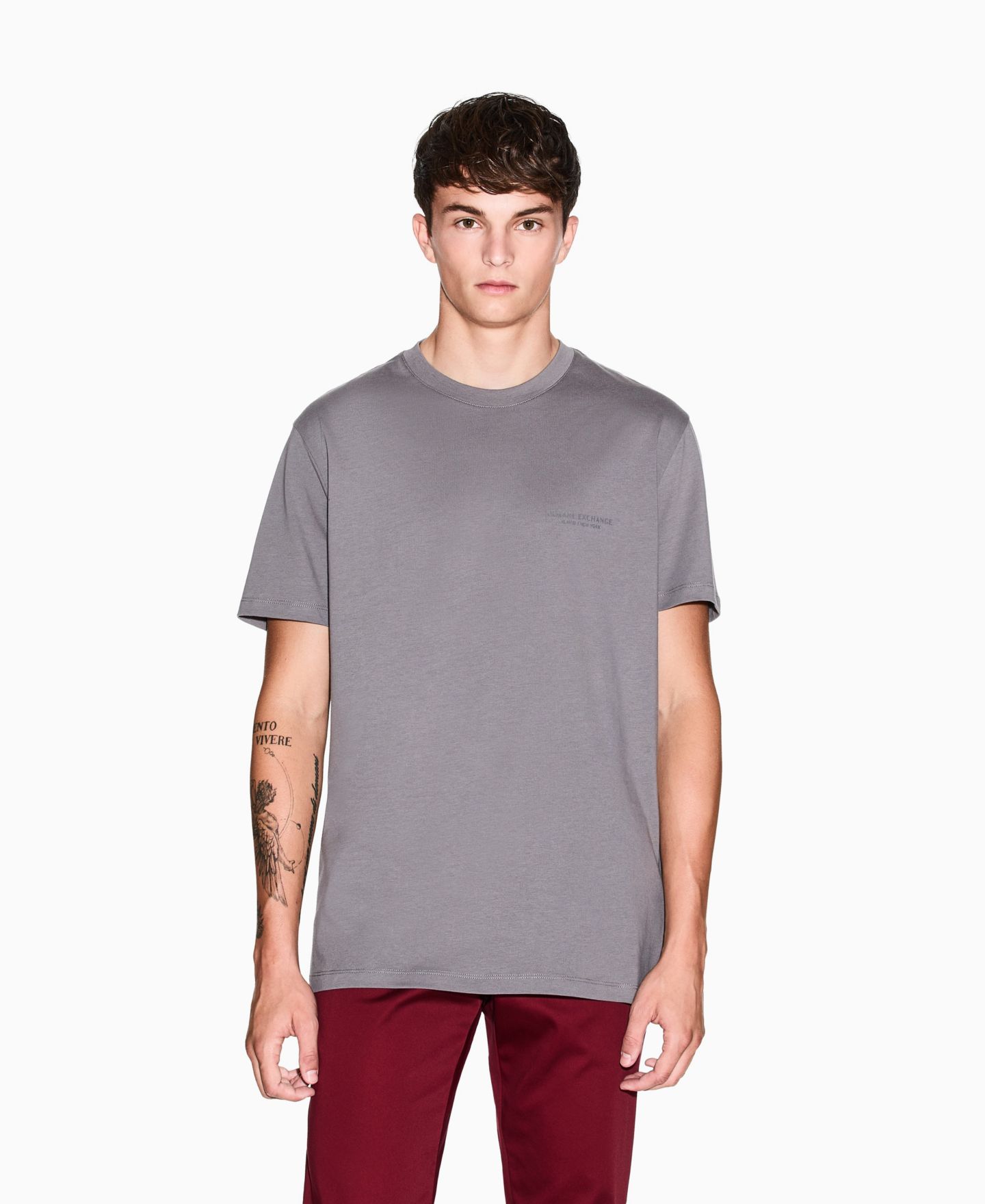 Мужская футболка A|X Armani Exchange Milan NY Top Chest Graphic, цвет: Тёмный серый — фото 1