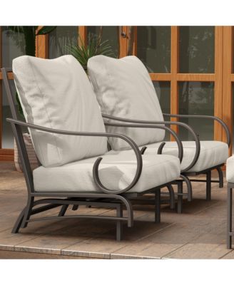 5 Piece Patio Furniture Set with 2 Rockers Outdoor Furniture