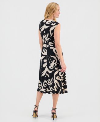 Women's Ruched-Front Midi Dress