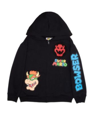 Big Boys Super Bros Bowser 2-Piece Zip-Up Hoodie and Shorts Bundle Set