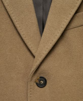 Men's Straight Fit Wool-Blend Overcoat