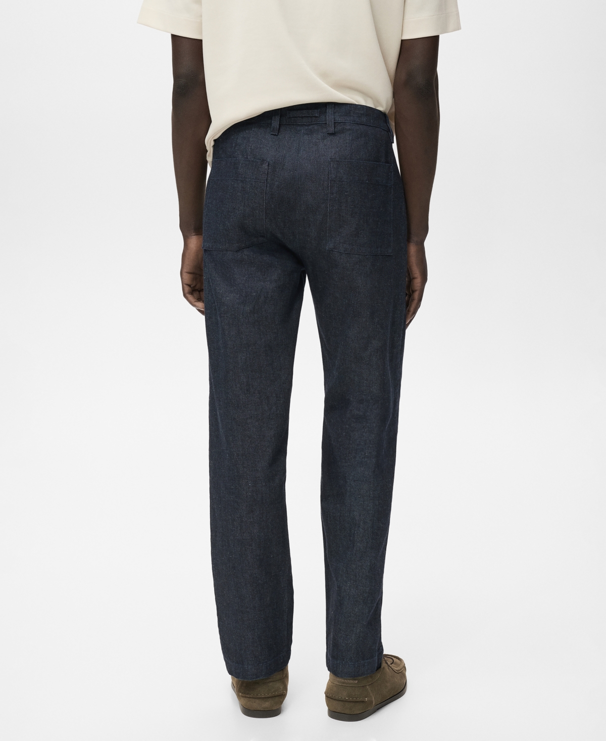 Mango Men's Dark Wash Straight Fit Jeans