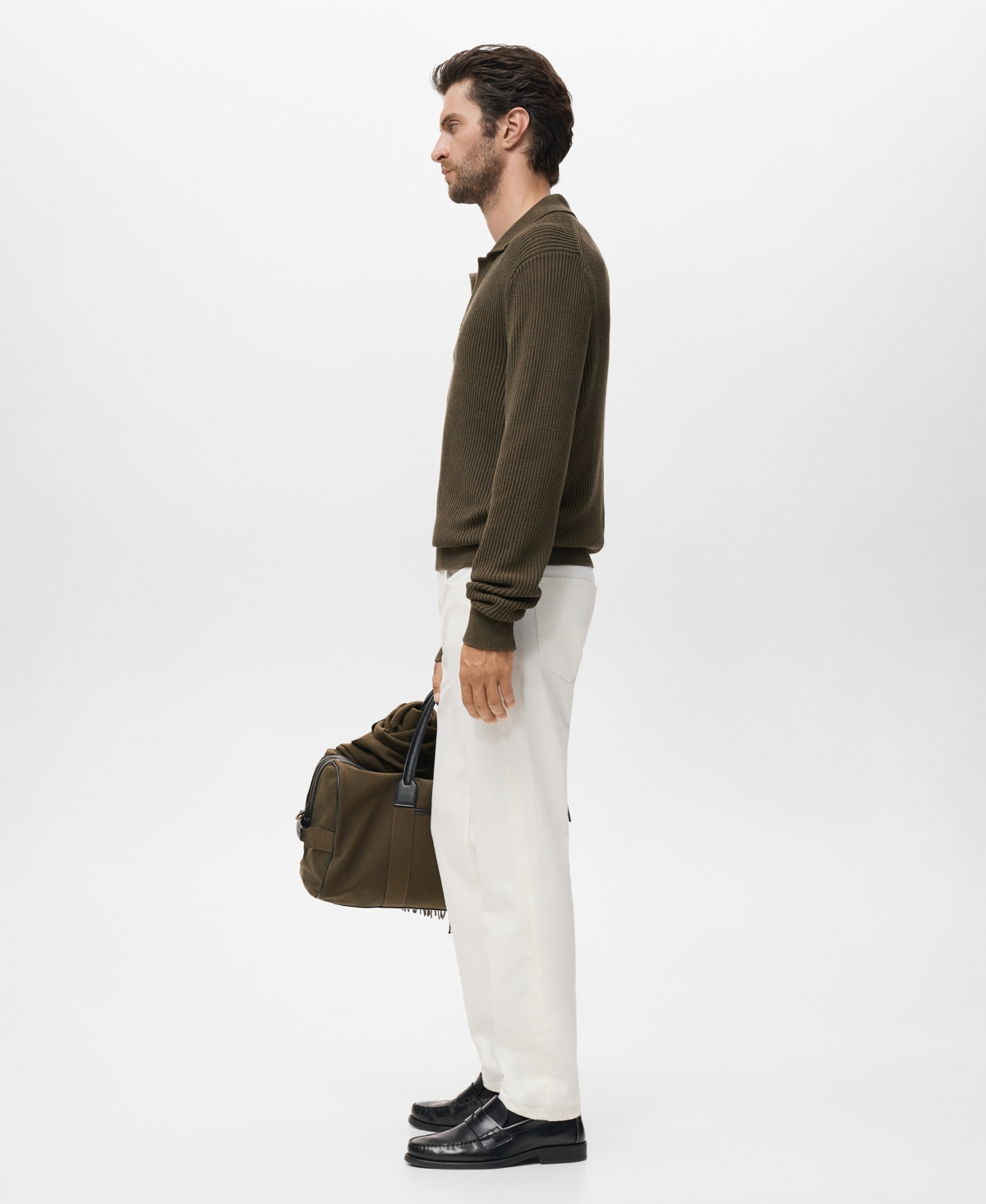 Mango Men's Structured Cotton Polo Sweater