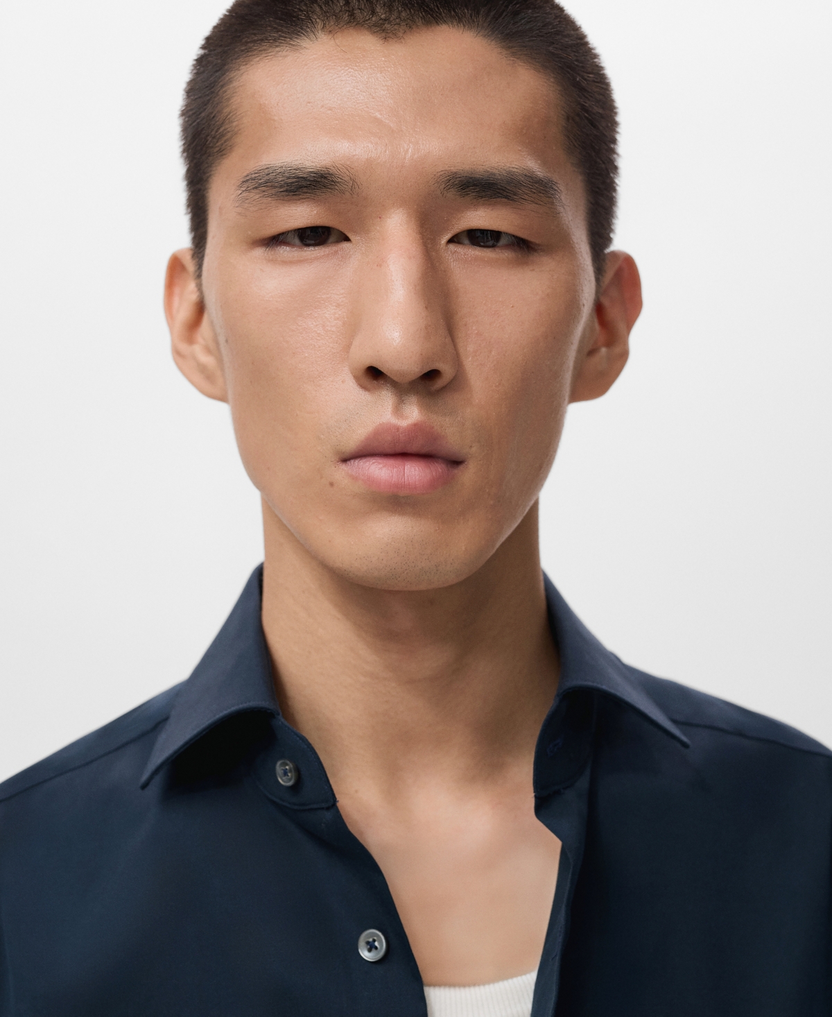 Mango Men's Cotton Slim-fit Shirt In Blue