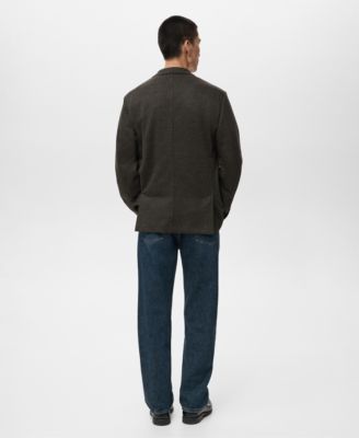 Men's Slim-Fit Micro-Check Jacket