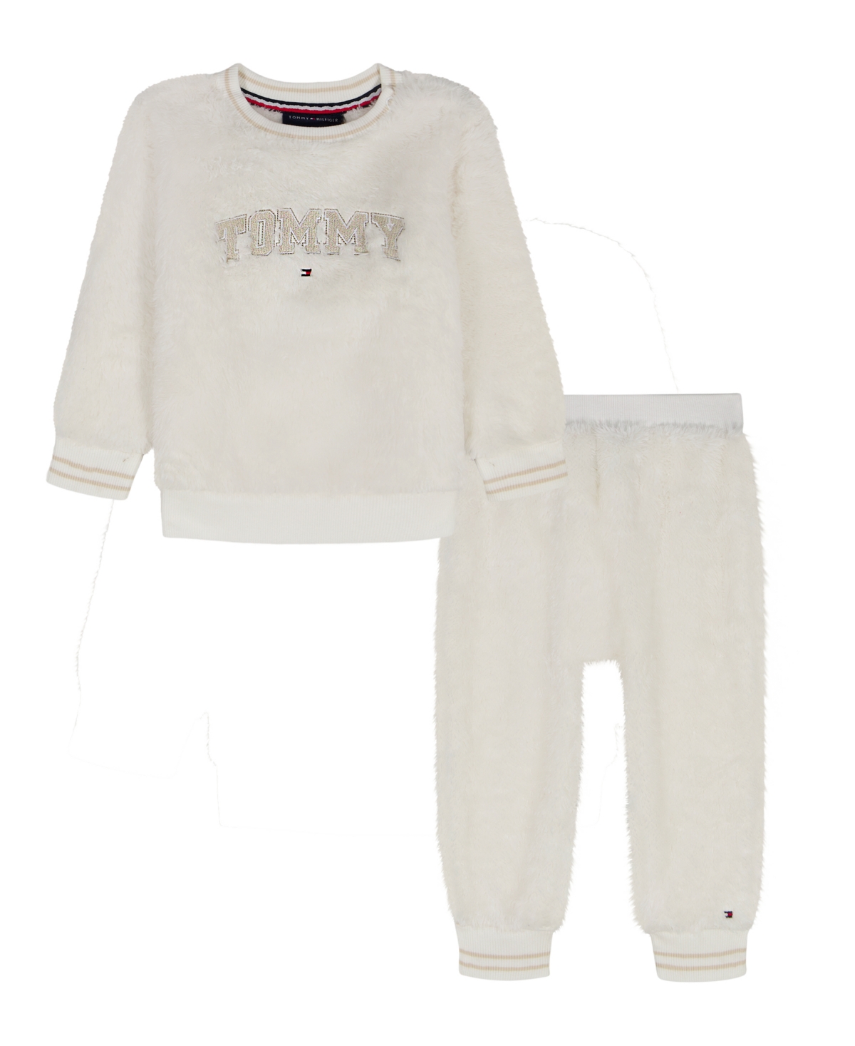 Tommy Hilfiger Baby Boys 2-piece Crewneck Top And Joggers Set In White