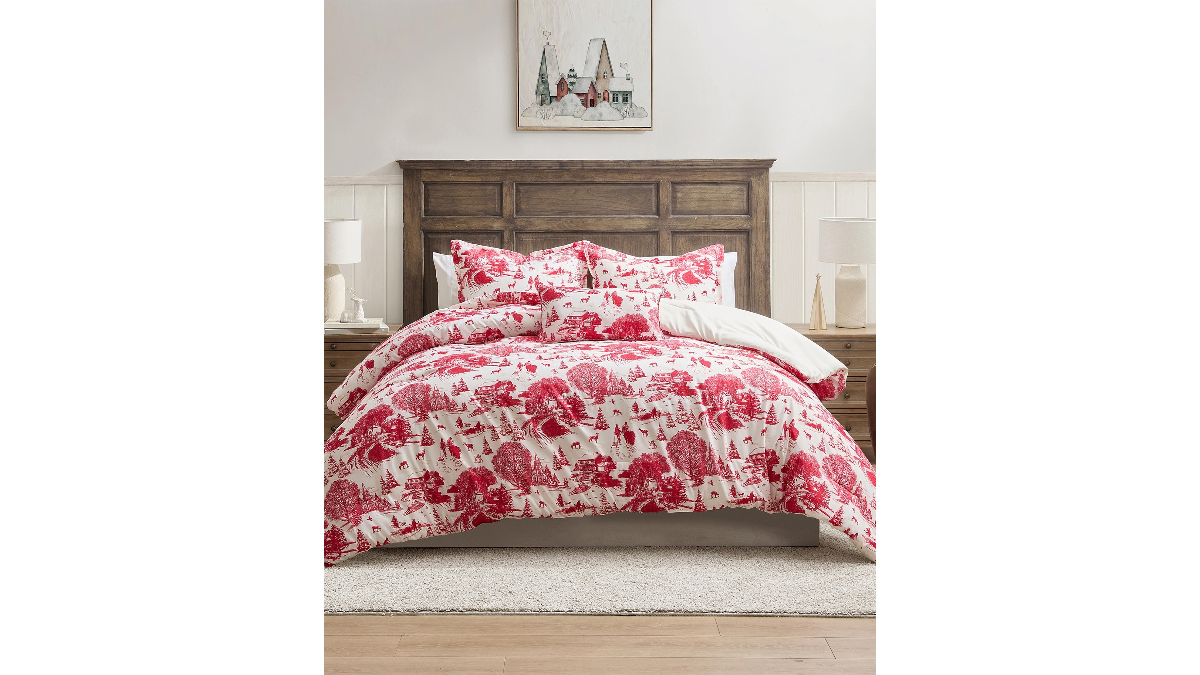 Hallmark Toile Holiday 4-Pc. Comforter Set, Full/Queen