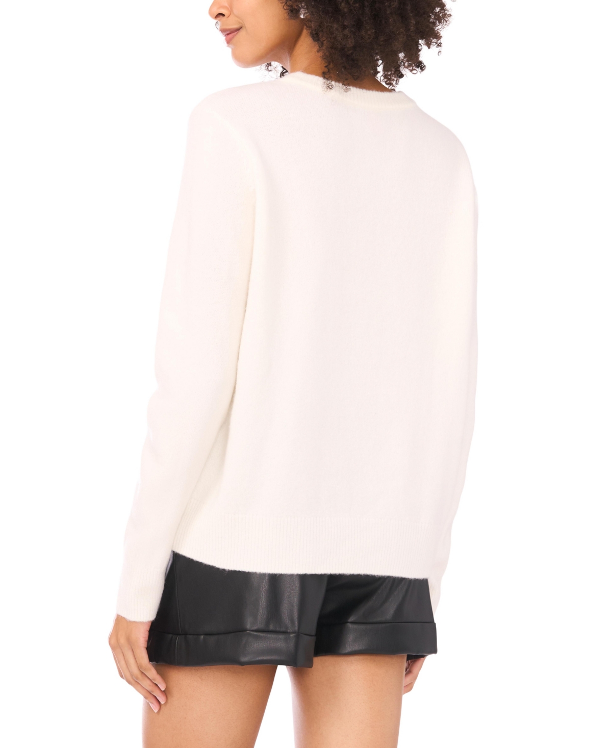 Vince Camuto Les Alpes Crewneck Sweater In White