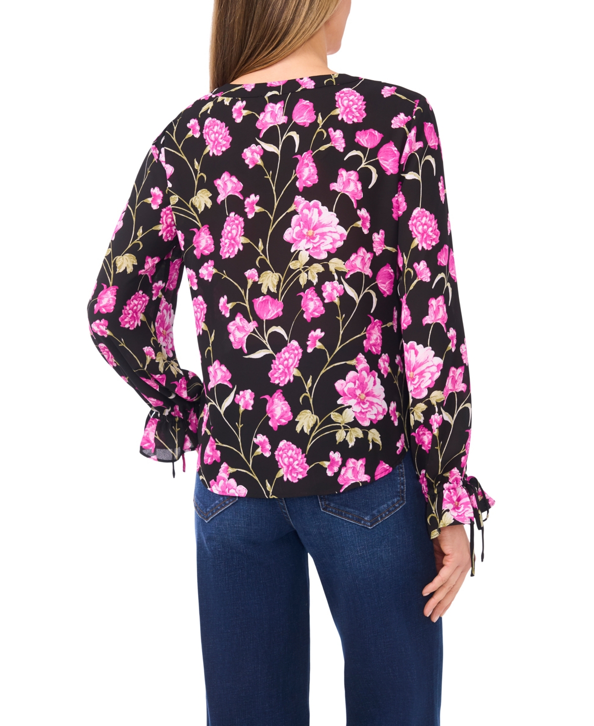 CeCe Women's V-Neck Button Down Top