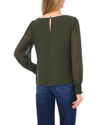 Women's Long-Sleeve Embroidered Top
