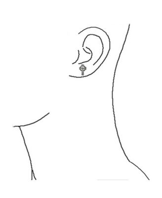 Set of 2 Celtic Cross Stud Earrings in Oxidized Sterling Silver