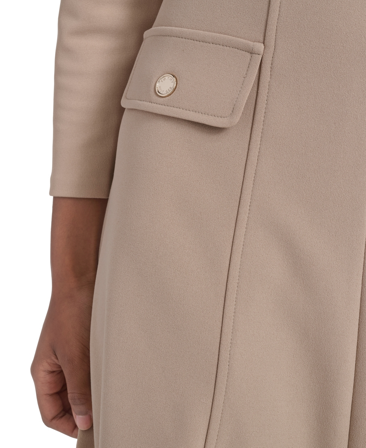 Tommy Hilfiger Women's Zip-front Fit And Flare Dress In Neutral