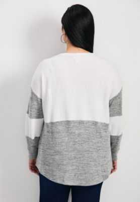 Women's Plus Size Leisure Splice Hacci Top