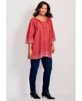 Women's Bell Sleeve Keyhole Tie Blouse