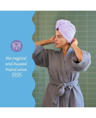 Microfiber Hair Towel Wrap, 2-Pack – Quick-dry turban for all hair types perfect for travel, home, women, men & kids