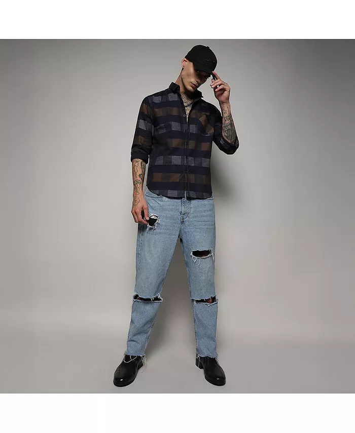 Men's Grey & Olive Green Gun Club Check Shirt - thumbnail 6