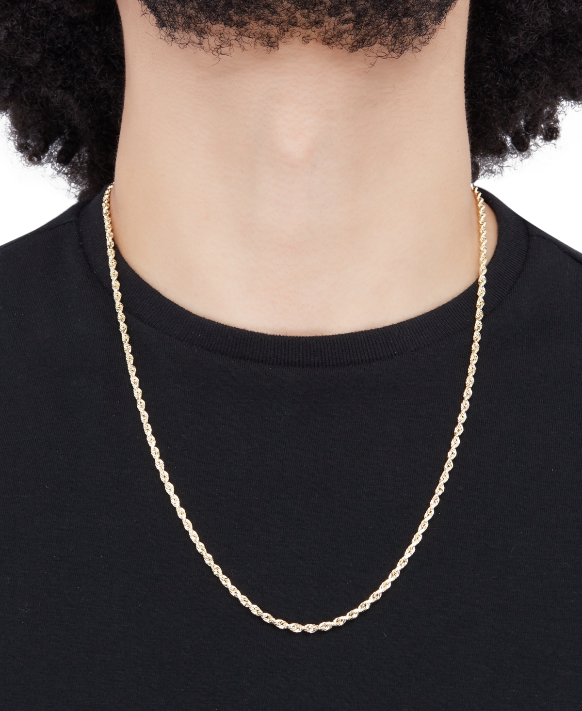 Macy's Glitter Rope Chain Necklace In 14k Yellow Gold In Gold