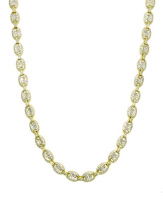 Macy's - Cubic Zirconia and Yellow IP Necklace (8mm) in Sterling Silver