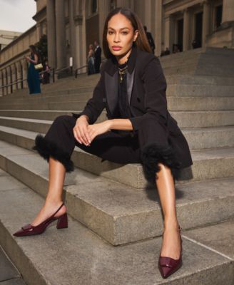 Women's Peak-Lapel Open-Front Tuxedo Blazer