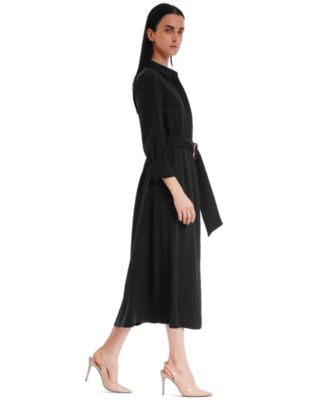 Women's Long-Sleeve Belted Shirtdress