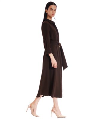 Women's Long-Sleeve Belted Shirtdress