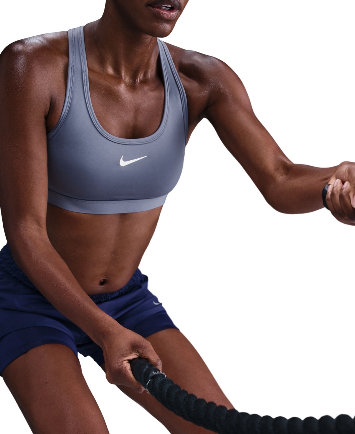 Nike Women's Swoosh Padded Sports Bra In Blue