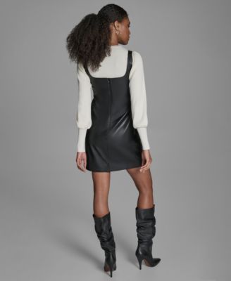 Women's Crewneck Long Balloon-Sleeve Sweater