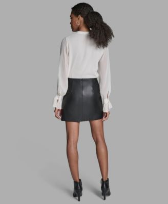 Women's Grommet A-Line Mini Skirt