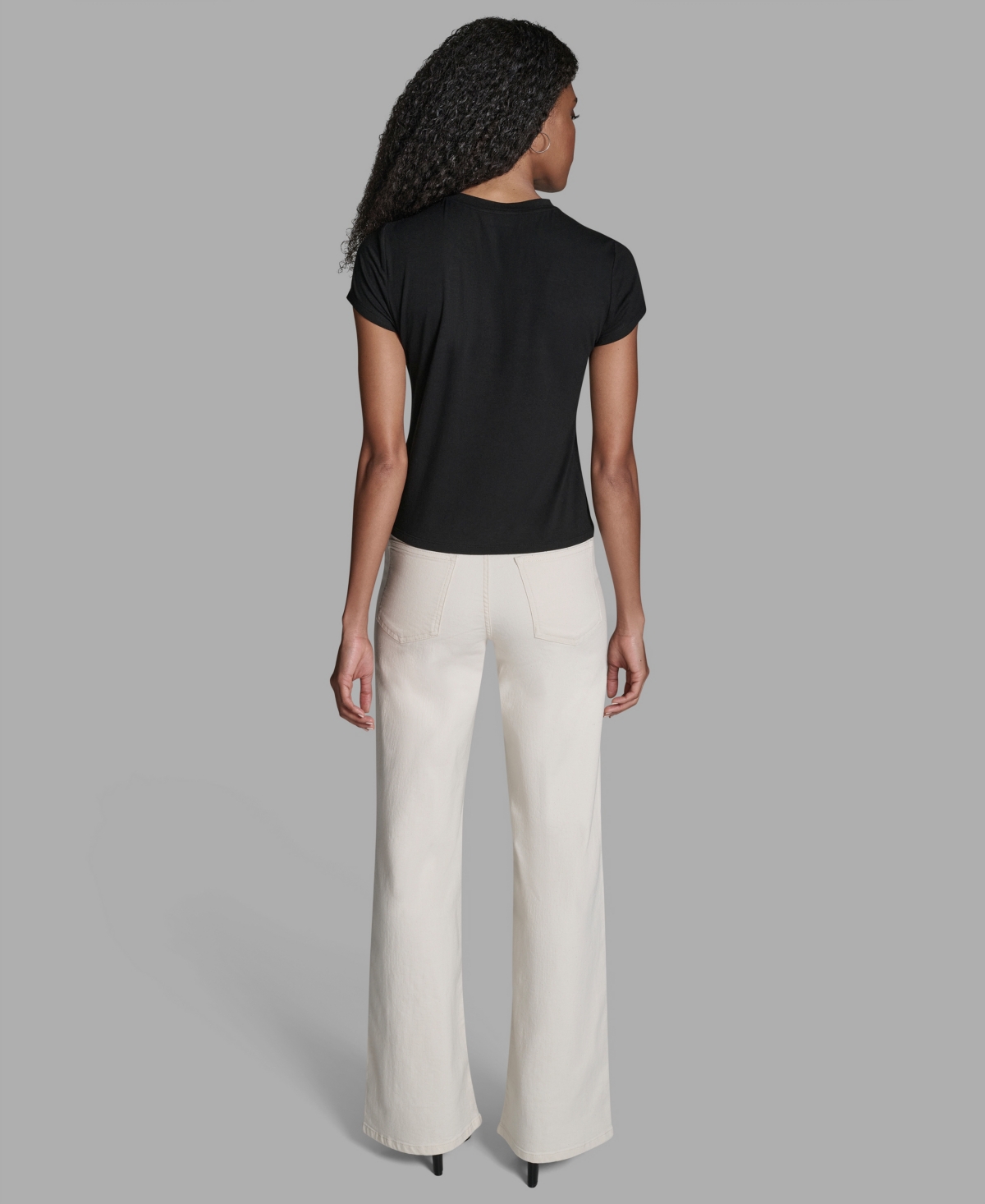 Bcbg Women's Short-sleeve Embellished T-shirt In Black