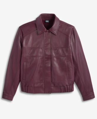 Women's Faux-Leather Bomber Jacket, Macy's Exclusive  