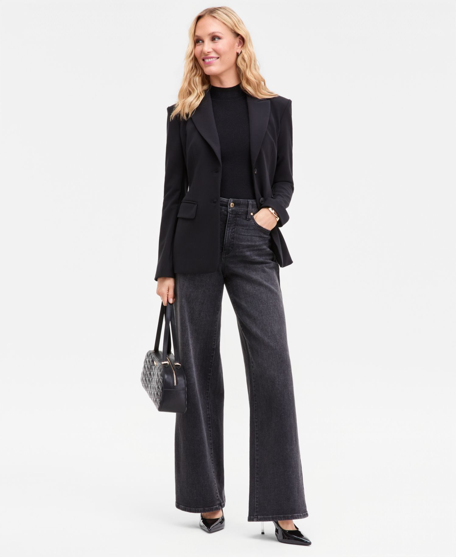 Women's Nipped-Waist Two-Button Blazer