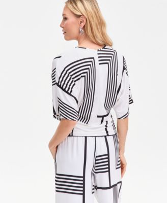 Women's Printed V-Neck Top, Macy's Exclusive