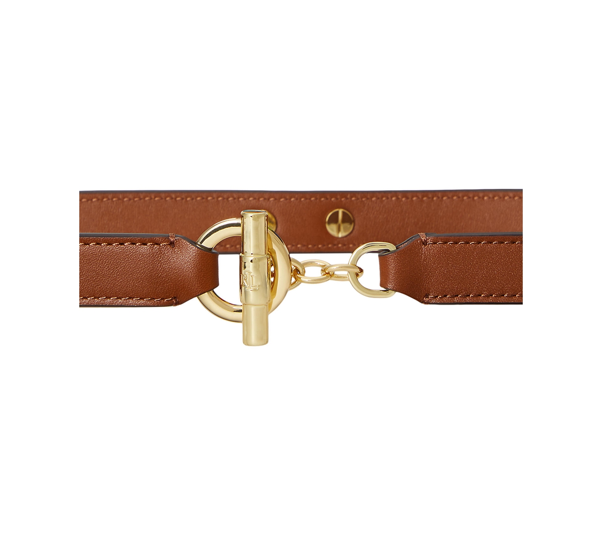 Ralph Lauren Women's Leather Toggle Skinny Belt In Brown