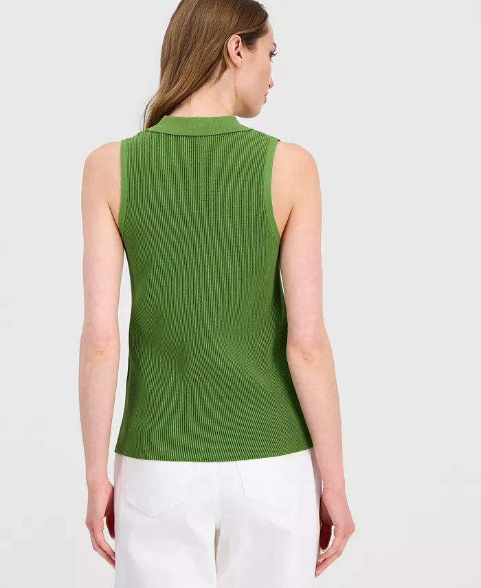 Women's Sleeveless Polo Sweater - thumbnail 2