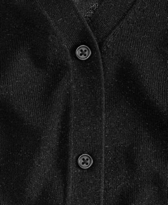 Women's Lightweight Metallic-Knit V-Neck Cardigan, Macy's Exclusive 
