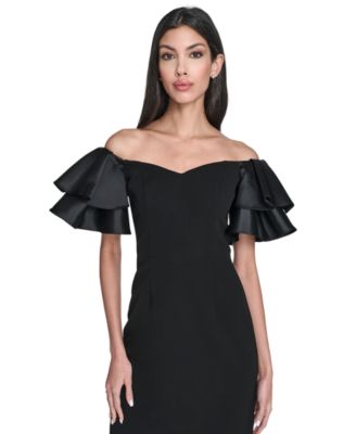 Women's Strapless Puff-Sleeve Dress