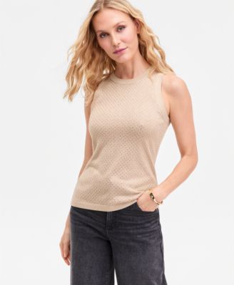 I.N.C. International Concepts - Women's Studded Metallic-Knit Tank
