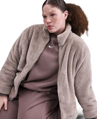 Plus Size Sportswear Essential High-Pile Fleece Jacket