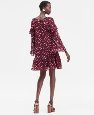 Women's Ruffle-Trim Bell-Sleeve Mini Dress, Macy's Exclusive 