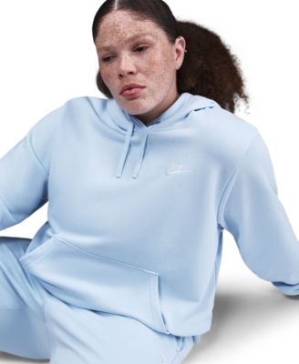 Plus Size Active Sportswear Club Hooded Fleece Sweatshirt
