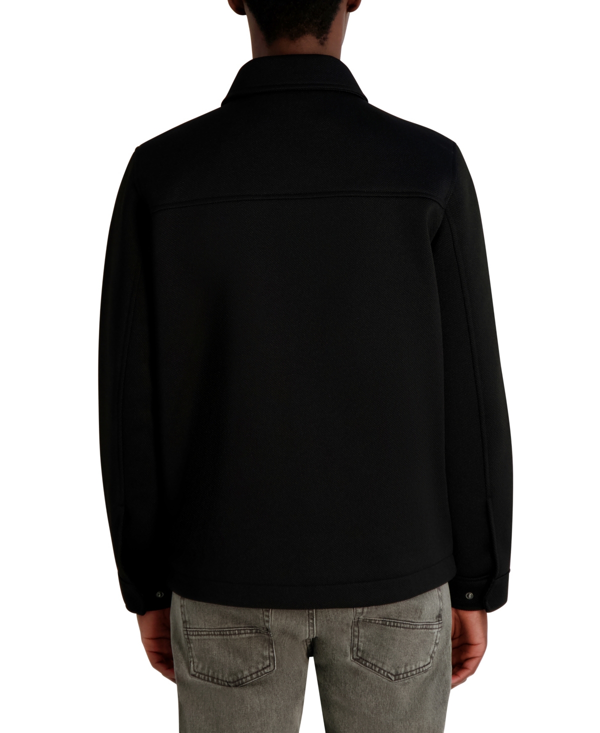 Karl Lagerfeld Paris Men's Twill Collared Shirt Jacket