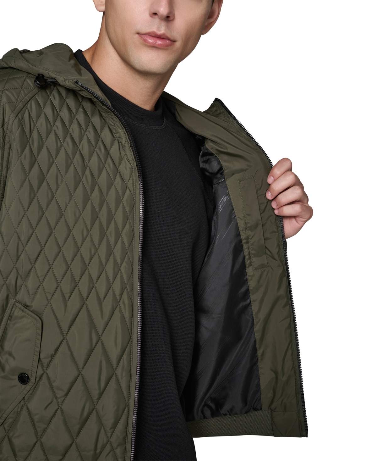 Karl Lagerfeld Paris Men's Diamond Quilted Bomber Jacket